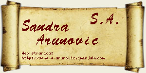 Sandra Arunović vizit kartica